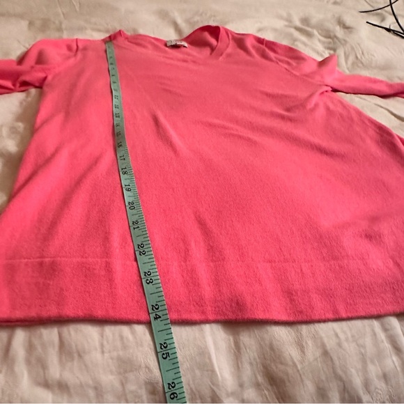 J. Crew Bright Pink Teddie Crew Neck Sweater - Picture 3 of 4